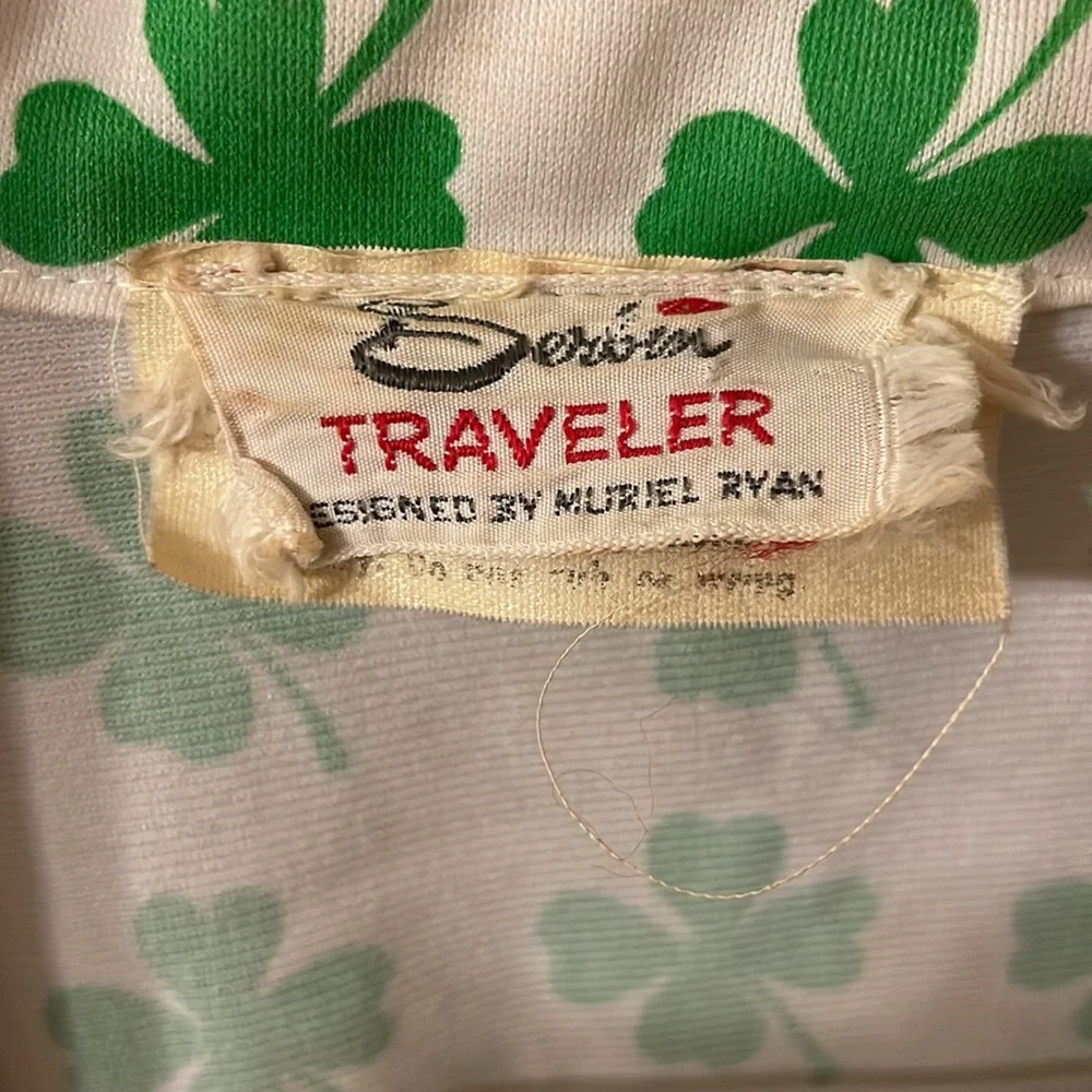 Vintage 1970s White Shamrock Irish Dress. Size: 12 USED! - Picture 4 of 9